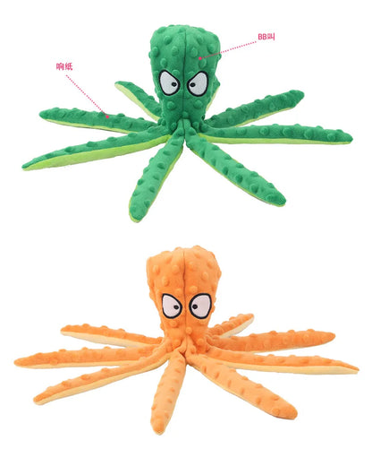Pet plush toy octopus shell dog puzzle bite resistant sound toy octopus cat dog supplies