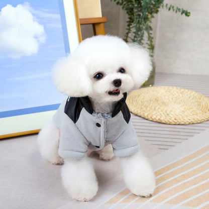 Fleece Dog Jacket Winter Warm Thicken Sherpa Lined Dog Coat for Small Dogs Beagle Puppy, Cold Weather Pet Apparel Winter Clothes