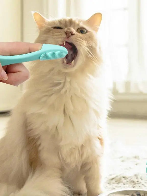 Cat Chin Brush Soft Chin Scrubber Soft Silicone Grooming Chin Scrubber Non-Slip Multifunctional Finger Pet Supplies