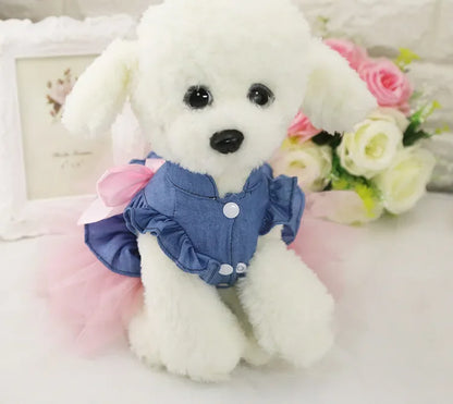 10PCS Pets Accessaries Dogs Cats Princess Flower Lace Dress For Pet Wedding Party Spring Summer small Teddy girl ropa para perro