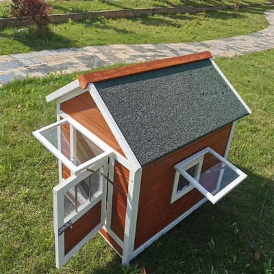 Outdoor dog cage luxury villa solid wood dog house family dog house outdoor wooden kennel cat house pet wholesale