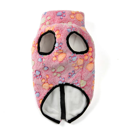 Fleece Dog Clothes Winter Warm Puppy Jacket For Small Dogs Cats Sweater Coat With Zipper D Ring Cute Print Chihuahua Pet Outfits