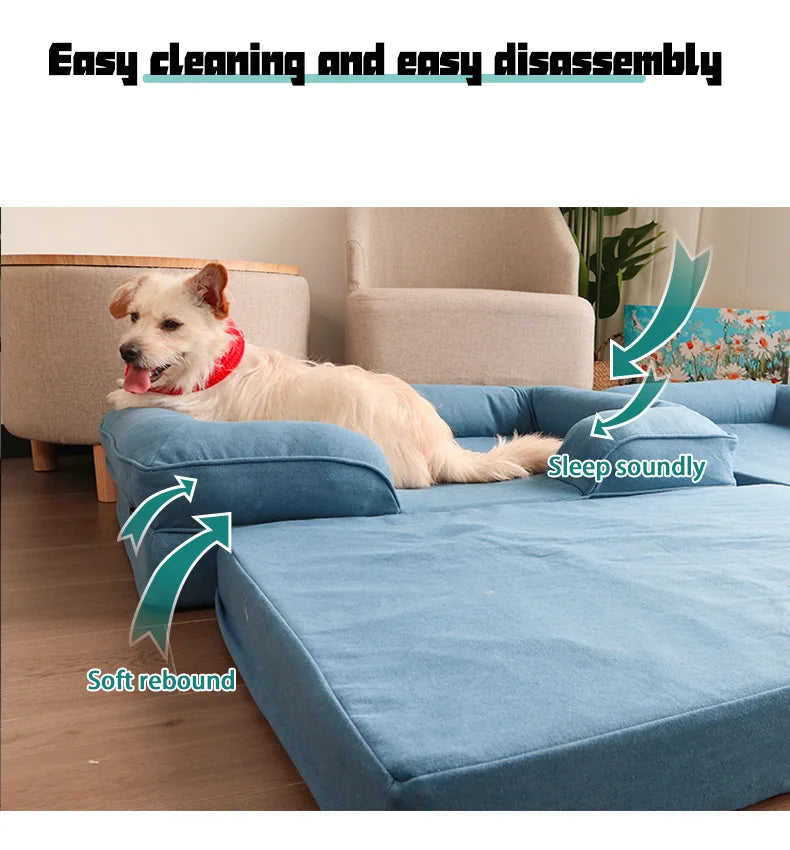 Denim Pet Sofa Kennel Removable Pet Kennel Cat Bed Cat Nest Summer Cool
