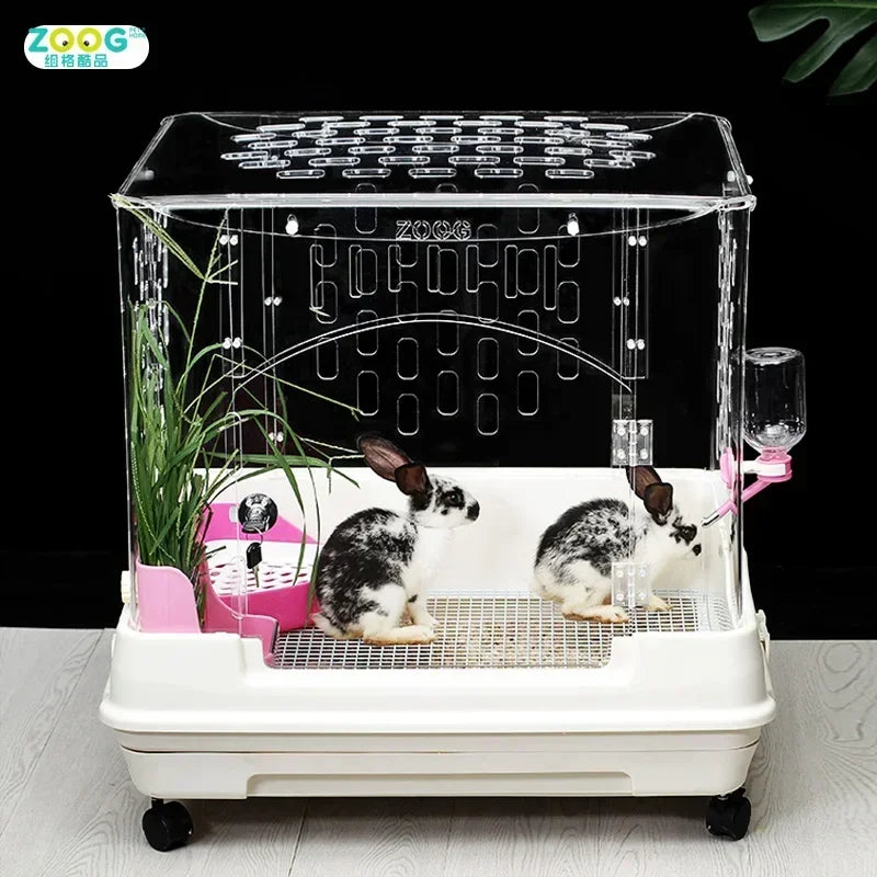 Indoor house acrylic  rabbit Chinchilla cage luxury cage for small animals pet house