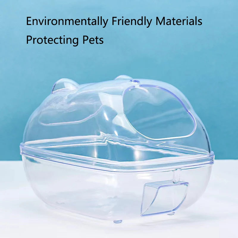Hamster Bathroom Panoramic Transparent Hamster Mouse Pet Toilet Cage Box Bath Sand Room Toy House Small Pet Supplies Accessories