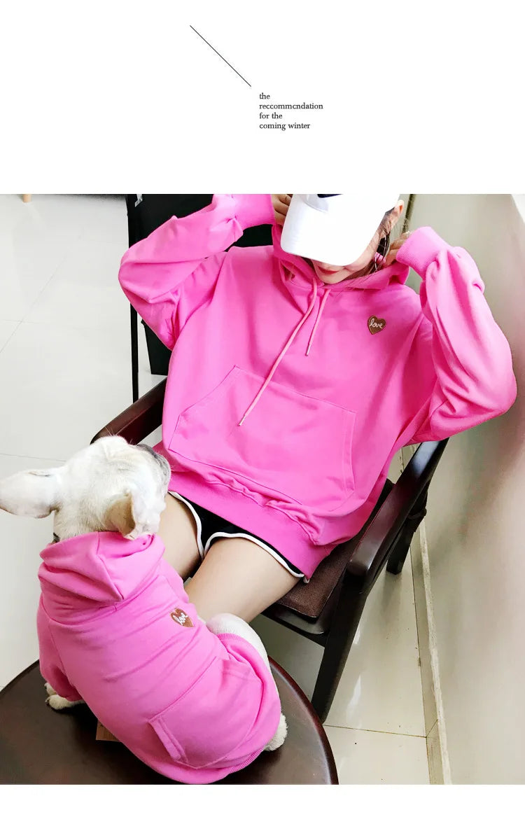 Dog Oodie  Dog Clothes  Pet The New Parent-child Wear Hooded Spring and Autumn Three Colors Seven Sizes Pure Cotton