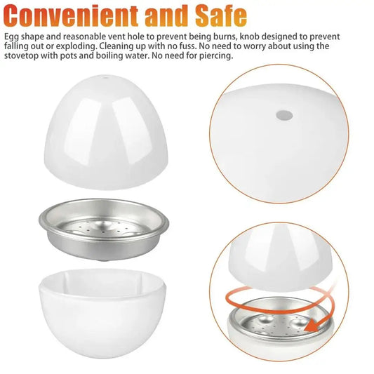 Microwave Oven Egg Steamer 1/4 Egg Capacity Prevent Evenly Kitchen Dumpling Burst Cooking Multifunctional Tool Quickly Heat J0Q5