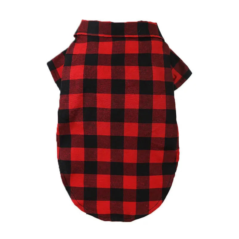 Bowtie Dog Blouse Classical Breathable Plaid T-Shirts Summer Dog Clothes for Small Dogs Puppy Large Cat Vest Chihuahua Yorkies