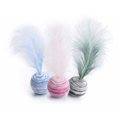 Cat Feather Toy Funny Foam Star Ball Feather Toy for Kitten Funny Cat Toy Throwing Toys Interactive Puppy Kitty Toy Pet Supplies