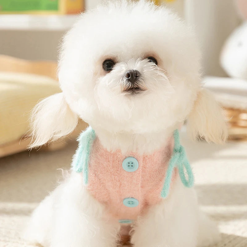 Cute Pet Dog Sweater Winter Dog Warm Clothes Palid Puppy Coat Chihuahua Bichon Yorkie Clothing Sweaters and Hat Set Dog Costume
