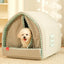 Warm Small Pet House with Double Door Curtain All-season Universal Closed Pet Kennel for Cats and Dogs
