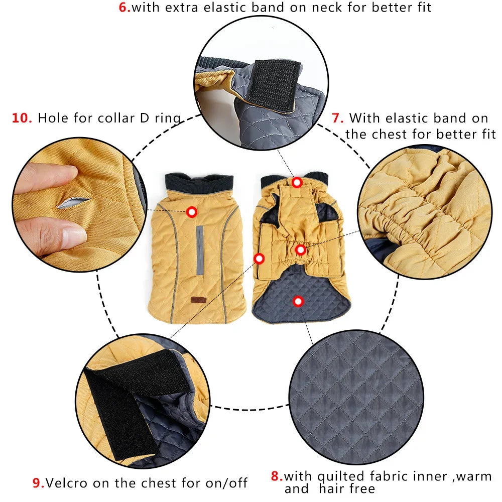 Retro Style French Bulldog Pet Coat Jacket Winter Warm Big Dog Clothes for Medium Large Dogs Pug Bull Terrier mascotas Clothing