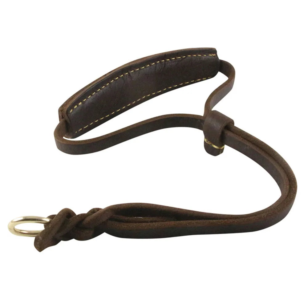 Real Leather Martingale Dog Collar Soft Wide Genuine Leather Dog Collar Adjustable for Medium Large Dogs Pet Training Supplies