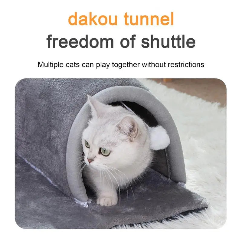 Cat Tunnel Bed Pet Cave Bed Tunnel Cat Tube Toy Removable Portable Cat Bed Play Tunnel And Mat For Cat Guinea Pigs Dog Rabbits