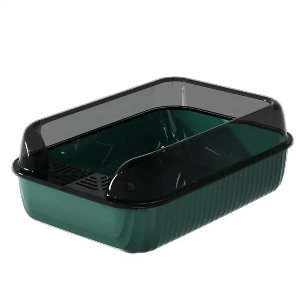 Cat Litter Box Large Pet Litter Box with Scatter Shield Open Top Pet Toilet High Sided Cat Poop Box Pet Cleaning Boxes