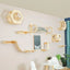 Solid Wood Wall Mounted Cat Tree Double Layered Jumping Platform Ladder Cat Hammock Furniture Cat Climbing Frame