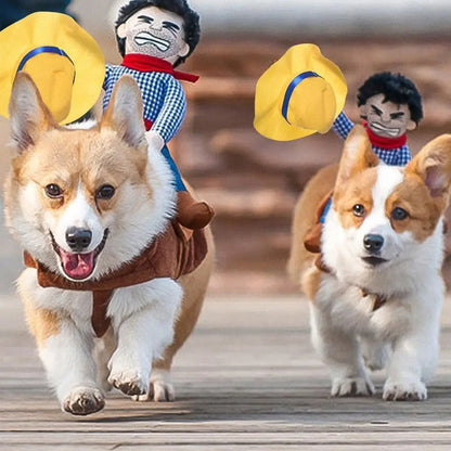 Pet Creative Funny Riding Costume Dog Cowboy Saddle Costume For Events Funny Pet Clothes, Dog Clothes, Pet Supplies V2Z1