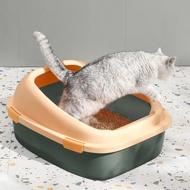 Large Cat Pan Cat Litter Pan Cat Litter Pan Cat Litter Container For Poop Large Cat Pan Litter Container With Scoop High Sided