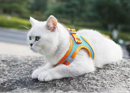 Pet Dog Cat Harness Escape Proof Safe Cat Vest Harness for Walking Outdoor Reflective Step-in Soft Mesh Pet Jacket