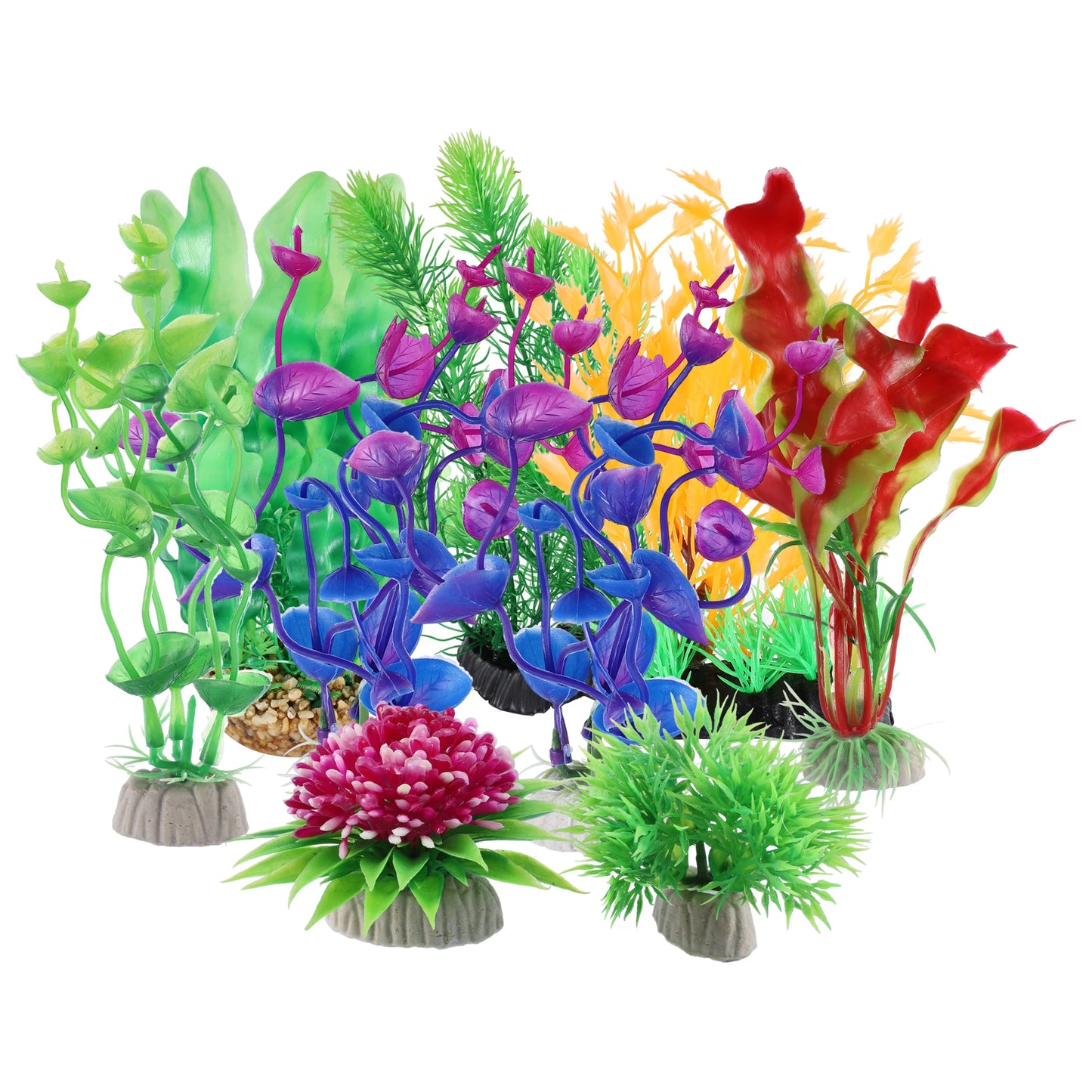 UXCELL 3/4/5/6/8/9 Pcs Artificial Aquarium Plants Grass Water Weeds Ornament Fish Tank Plant Flower Grass Decor Accessories