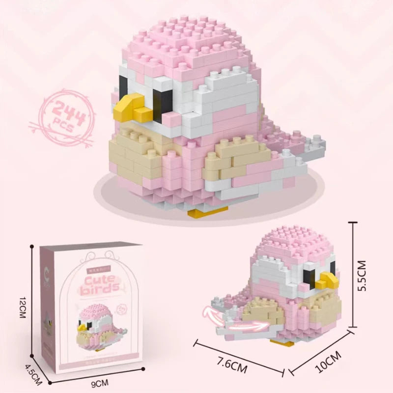 Building Blocks 3D Bird Cute Parrot Model Assemble Table Decor Children Toys for Kids Gifts Micro DIY Bricks Educational Toys