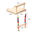 CAWAII KENNEL Pet Bird Swing Toy Wooden Parrot Perch Stand Playstand with Chewing Beads Cage Playground for Budgie Birds