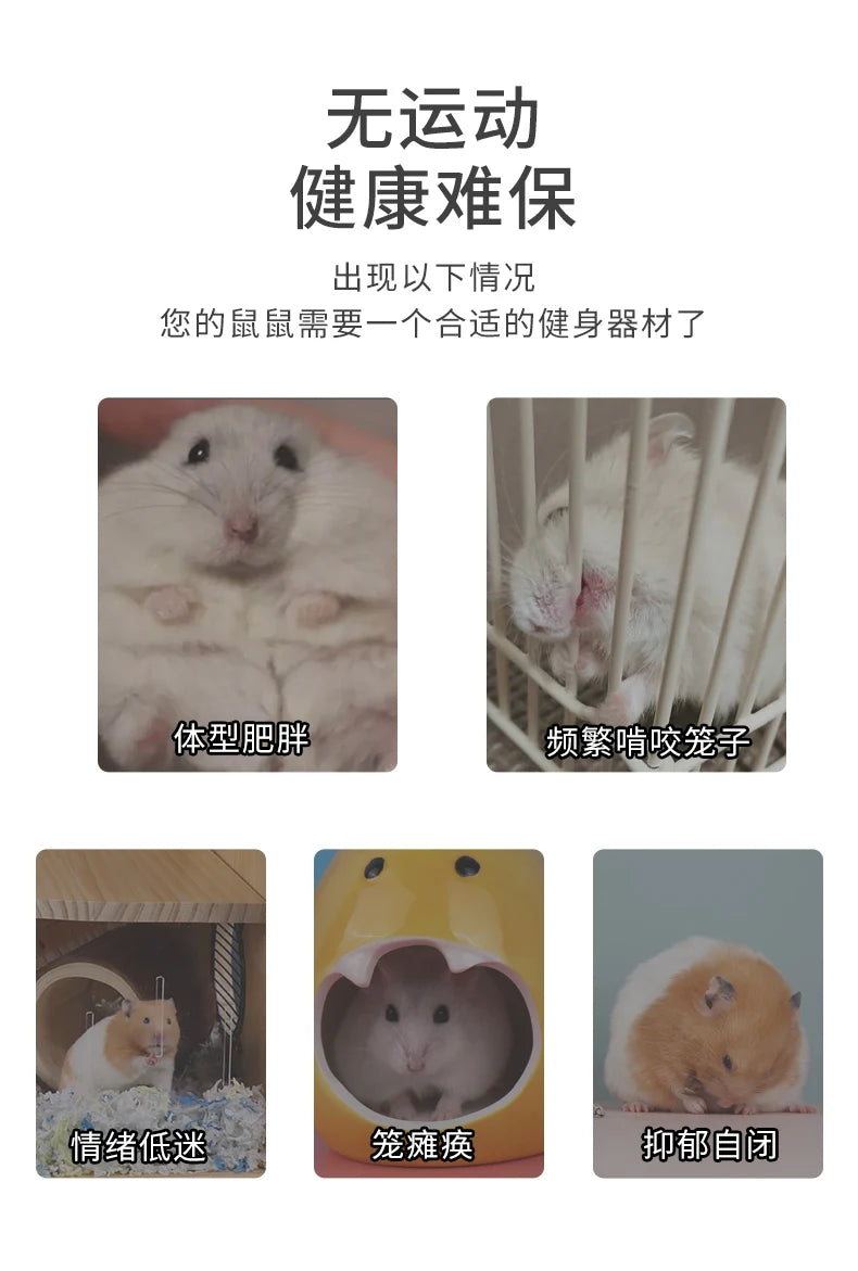 Hamster Running Wheel Bearing with Bracket Gold Wire Mouse Honey Squirrel Super Silent Nail Grinding Hedgehog Pet Toy Supplies