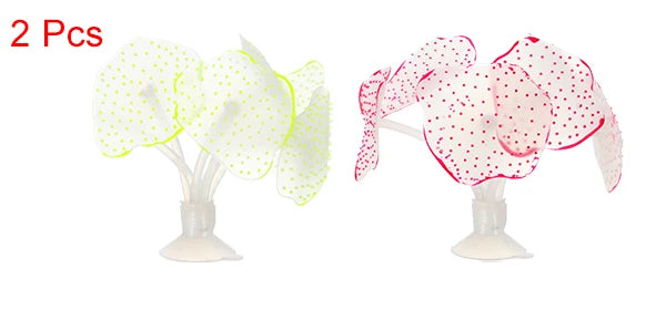 UXCELL Aquarium Artificial Coral Ornament Accessories Decorative Glowing Fish Tank Decor with Sucker Undersea Water Plants