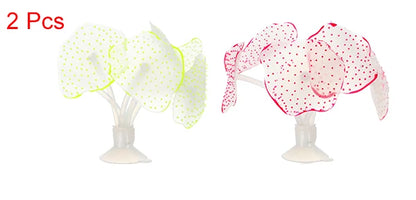 UXCELL Aquarium Artificial Coral Ornament Accessories Decorative Glowing Fish Tank Decor with Sucker Undersea Water Plants