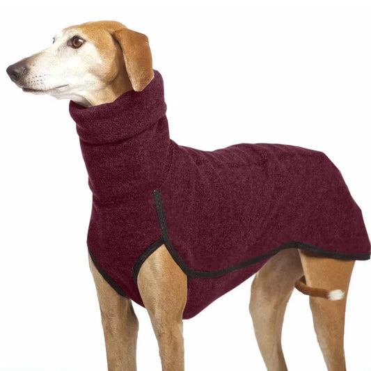 Greyhound Large Dog Clothes Autumn Turtleneck Shirt Whip Hound Stretch Fleece Vest Pet Pullover Coat for Small Medium Big Dogs