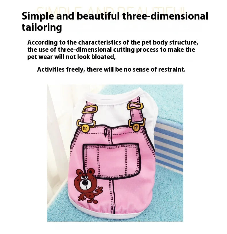 Pet Dog Clothes Clothing Cartoon  Puppy Dogs Soft Vests Summer Shirt Casual T-Shirt for Small Pet Supplies vest for dogs