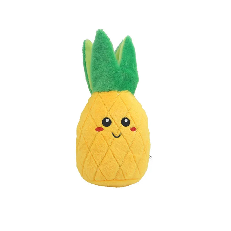Pet plush sound toy fruit vegetable dog cat educational toy supplies cactus corn eggplant