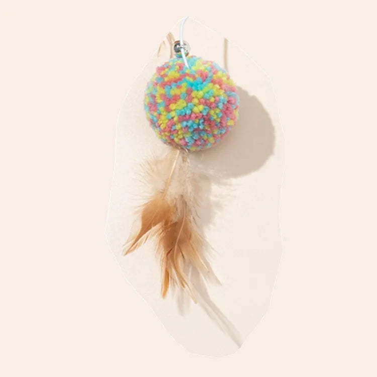 Cat Toy Cat Teaser Sticks Pussy Cat Stick Hair Ball Cat Bite Interactive Toy Replacement Head Pet Supplies