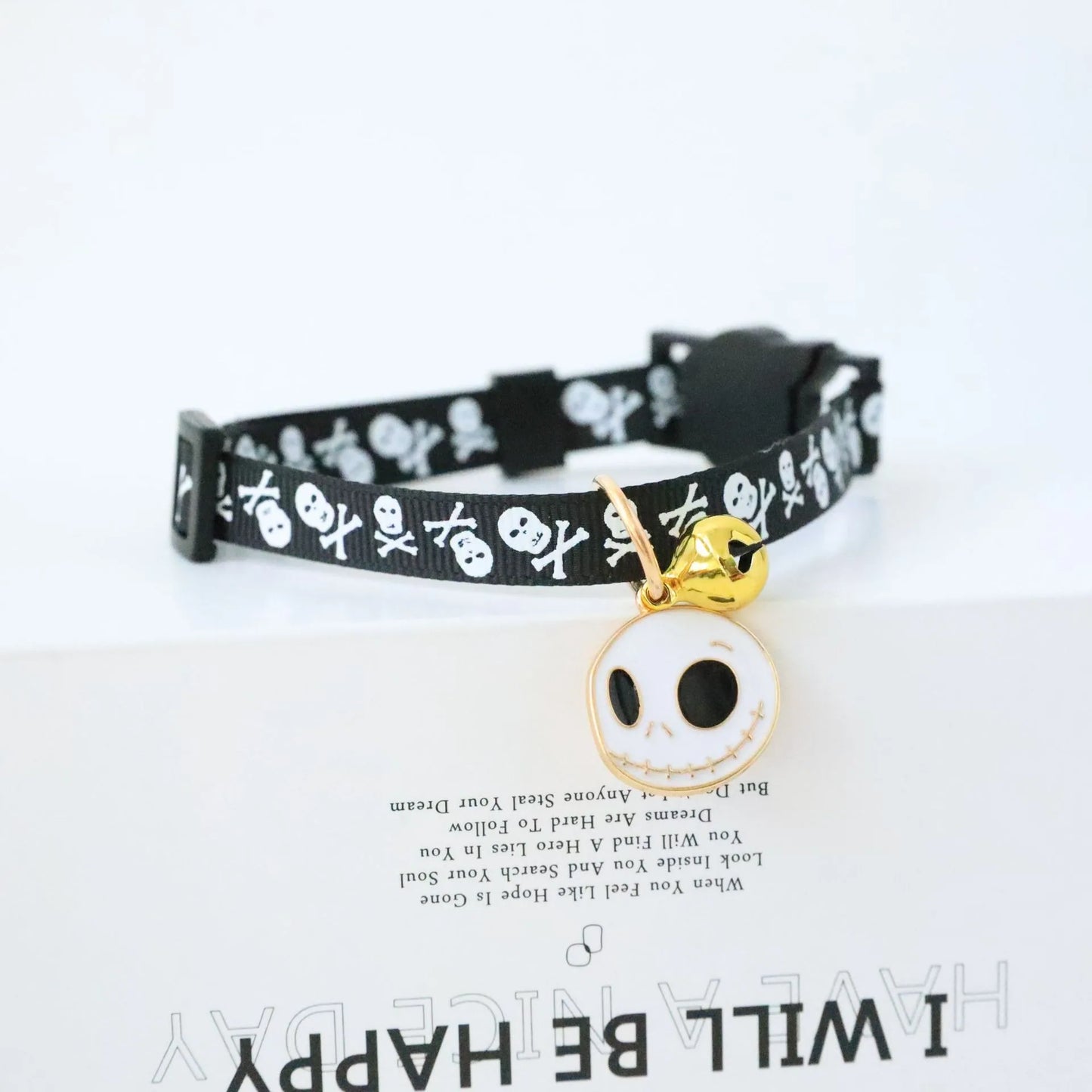 Funny Cosplay Collar Accessories for Dogs Scary Halloween Printing Ghost Pumpkin Pet Neck Wear Ring Bell Cartoon Cat Necklace