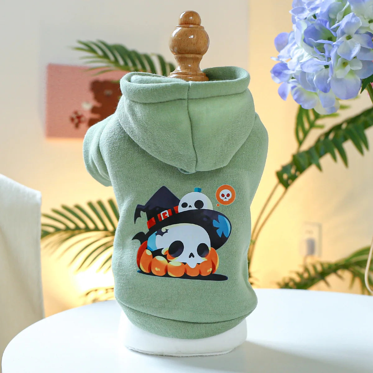 Horror Print Puppy Dog Hoodie Sweater Autumn Spring Pet Clothes for Small Dogs Chihuahua Pomeranian Pullovers mascotas Costume