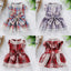 Plaid Dog Dress Bowtie Harness Dress for Small Dogs Cats Girl Cute Lace Trim Princess Dresses Spring Summer Puppy Rabbit Clothes