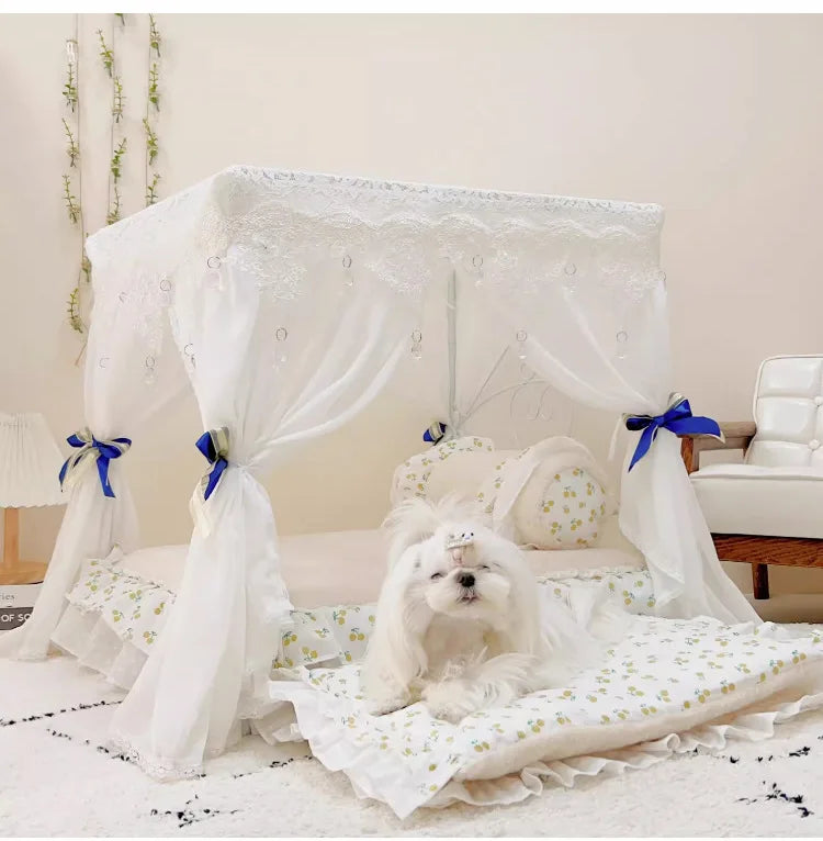 Pet Bed Cat Bed Cat Nest Teddy Than Bear Kennel Princess Wrought Iron Dog Bed Small Medium and Large Dog Supplies
