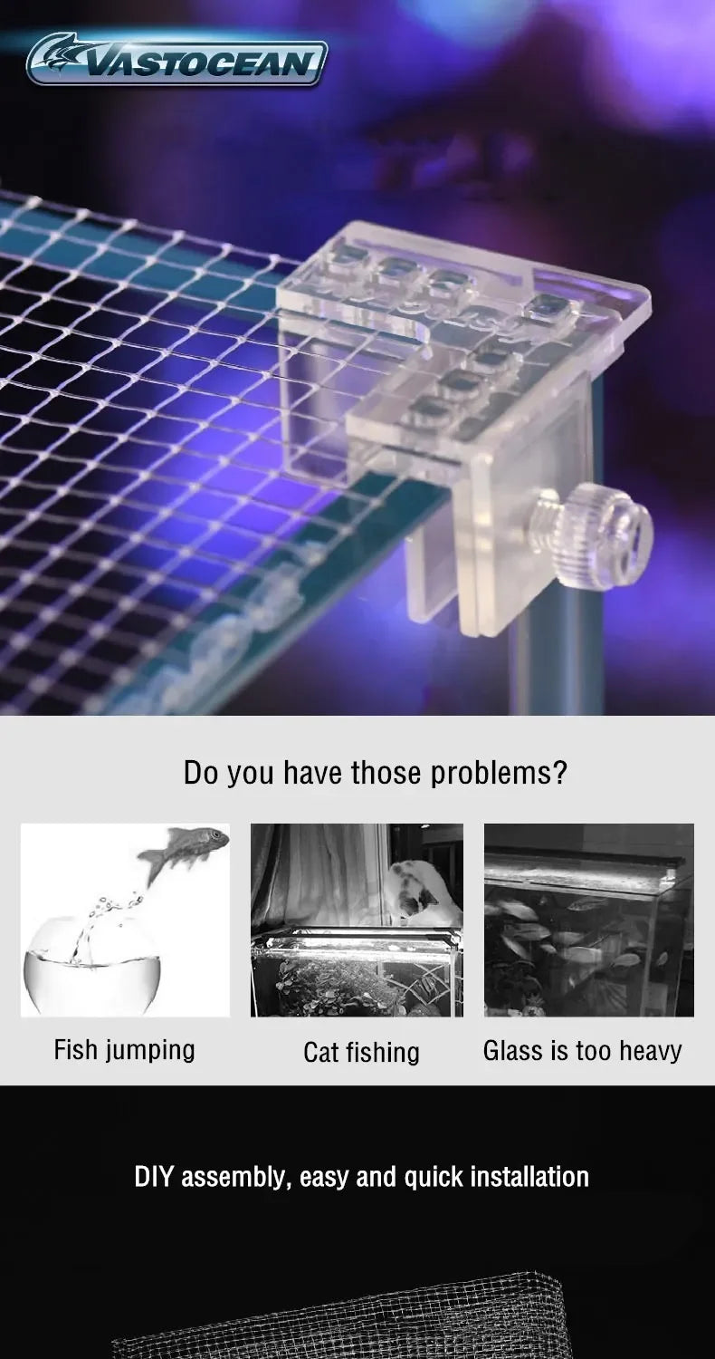 DIY Aquarium Screen Net Clear Mesh Netting Fish Tank Covering Anti-Jumping Net Anti-Escape Replacement Net крышка для аквариума