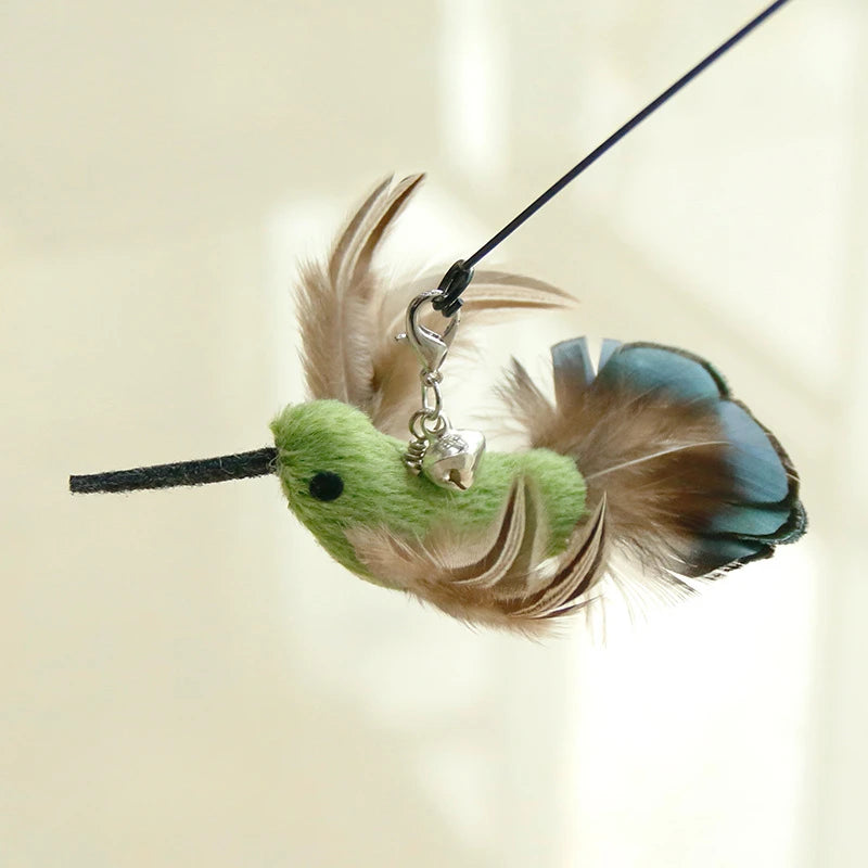 New Handfree Bird/Feather Cat Wand with Bell Powerful Suction Cup Interactive Toys for Cats Kitten Hunting Exercise Pet Products
