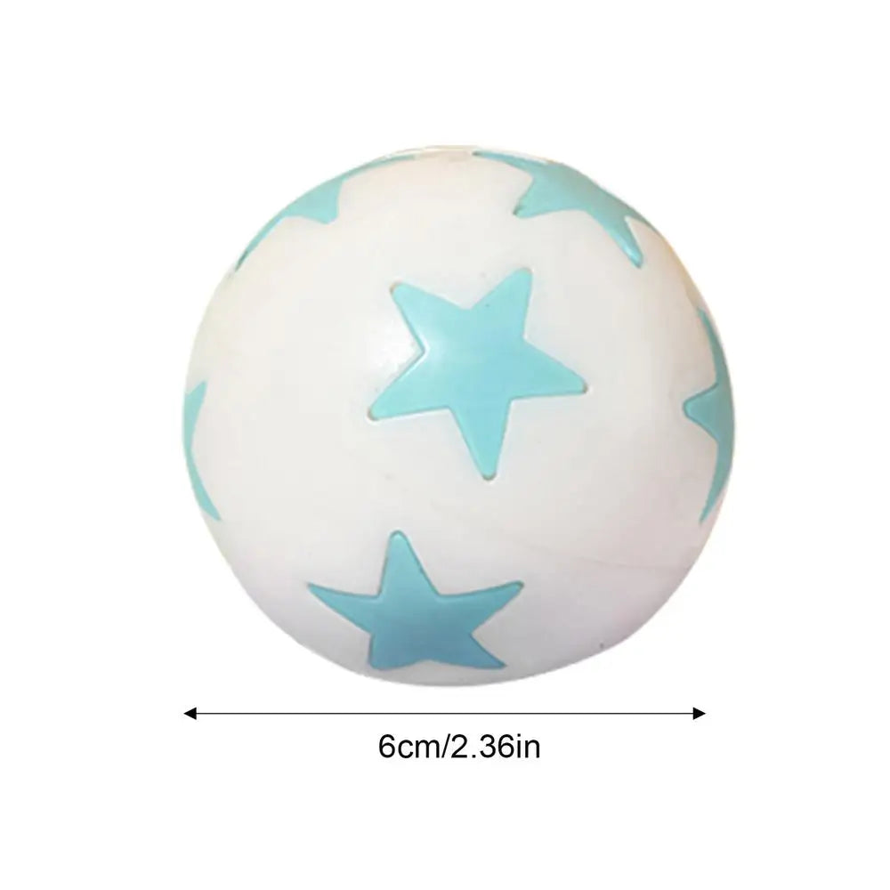 Dog Chew Ball Light Up Elastic Chew Toy With Star Pattern Soft Pet Supplies Chewable Ball 6cm For Veterinary Hospitals Pets Cats