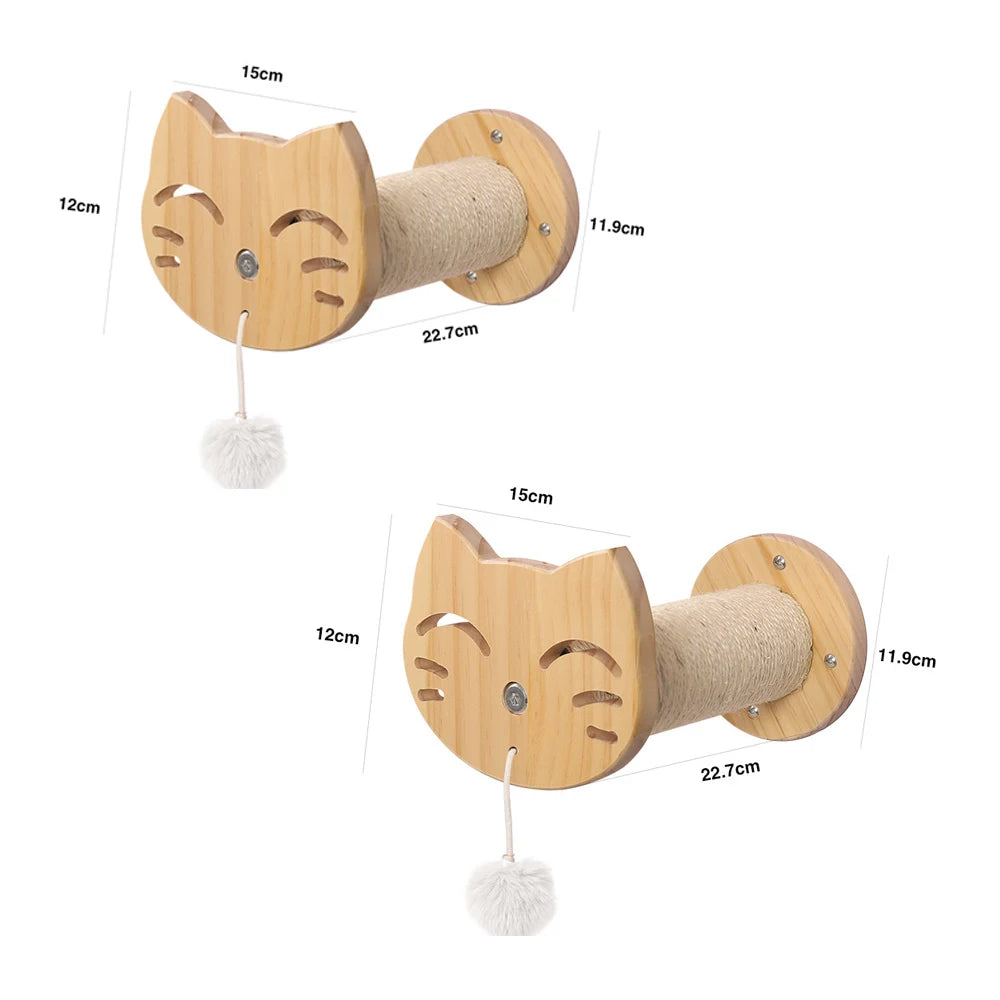 Cat Climbing Shelves Wall Mounted Cat Hammock and Steps Walking Jumping Platform for Wooden Furniture Kitty Playing and Sleeping