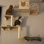 Cats Tree Climbing Shelves Cat Perch Wall-Mounted Wooden Platform For Cats & Kitten Big Steps Scratching Post For Grinding Claws