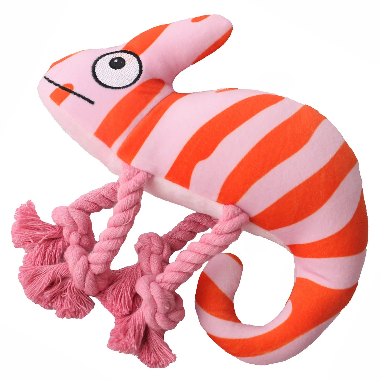 Dog Plush Toy Cross Border Plush Filled Striped Chameleon Lizard Squeaking Pet Toy Dog Toy Fleece Squeak Toys