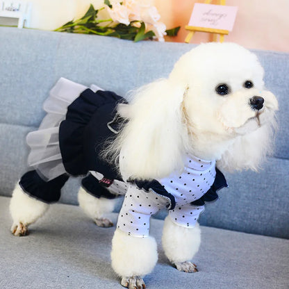 Dog Jumpsuit Skirt Yorkie Chihuahua Maltese Poodle Bichon Puppy Fashion Costume Small Dog Clothes Pants Dress Pet Outfit Tutu