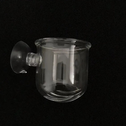 1Pc Glass Aquarium Feeder Hanging Fish Tank Mini Crystal Pot Polka Water Potted Planting Cylinder Cup Aquarium Decor Accessories