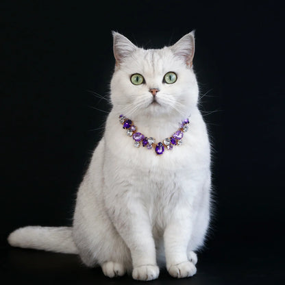 Adjustable Dog Necklace Jewelry for Small Medium Dogs Puppy, Luxury Blingbling Diamond Collar Wedding Prom Pet Accessories
