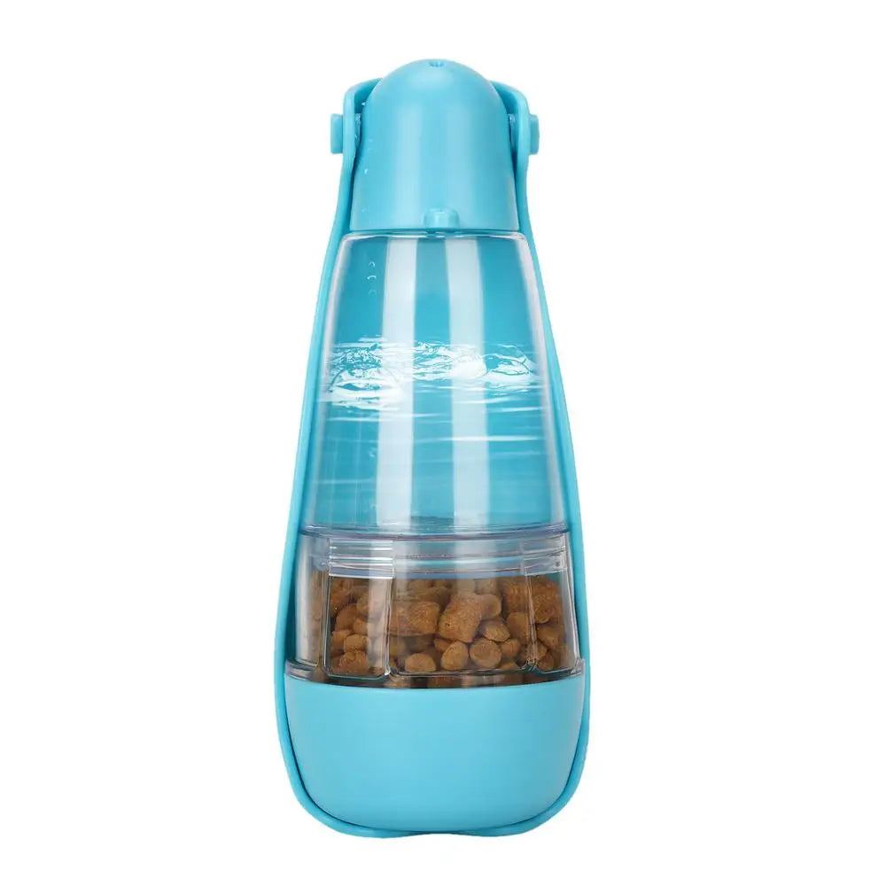 Dog Water Bottle Pet Travel Drinking Bottle 5 in 1 Outdoor Pet Accessories with Dog Drinking Bottle Food Storage Container