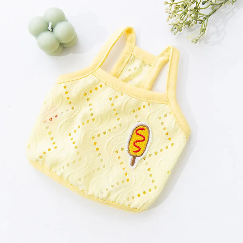 Dog Cooling Vest Dog Suspenders Summer Dog Clothes Solid Pet T-Shirt Chihuahua Bichon Clothing Kitten Puppy Cotton Dog Apparels