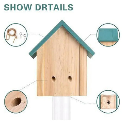 Wood Bee Traps for Outside Natural Cabin Style Carpenter Bees Traps for Outdoors Bee Catchers for Outside Hang from Eaves Deck
