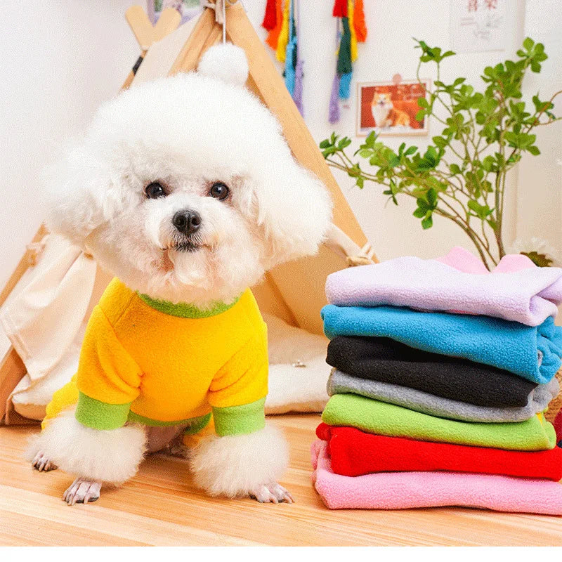 Heart Pattern Dog Pajamas for Small Dogs,Warm Fleece Dog Jumpsuit Yorkie Puppy Onesie 2024 New Autumn Winter Clothes Pet Apparel